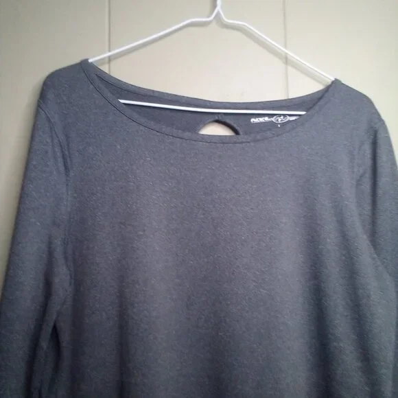 NYL Sport Shirt L Long Sleeve Active Athletic Gray Black - Picture 9 of 11